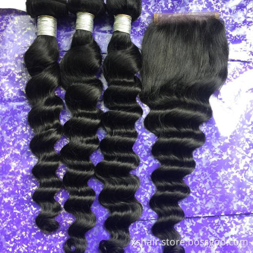 Ready to Ship Raw Brazilian Virgin Remy Virgin 100% Human Hair Vendors One Donor Brazilian Human Hair Weaves with Closure